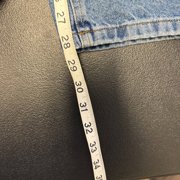 Collusion Womens High-Waisted Straight-Leg Jeans 26/32 Slanted Fly Blue Denim - Picture 8 of 10